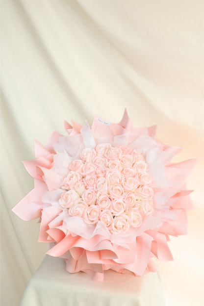 Celosia Blush Bloom Rose Bouquet