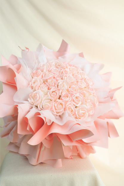 Celosia Blush Bloom Rose Bouquet