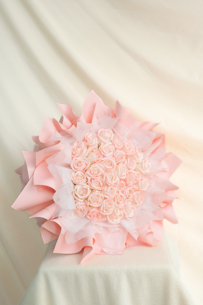 Celosia Blush Bloom Rose Bouquet